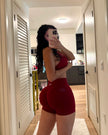 LuxeFit Shorts - Cherry Red