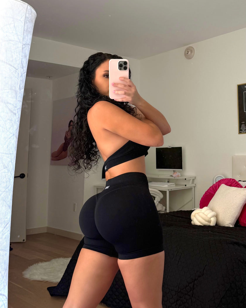 LuxeFit Shorts - Midnight Black